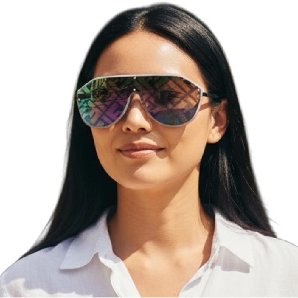 Fendi FF Fabulous Shield Sunglasses M0039/G/S Oversized Yellow Green Pink - Picture 1 of 7